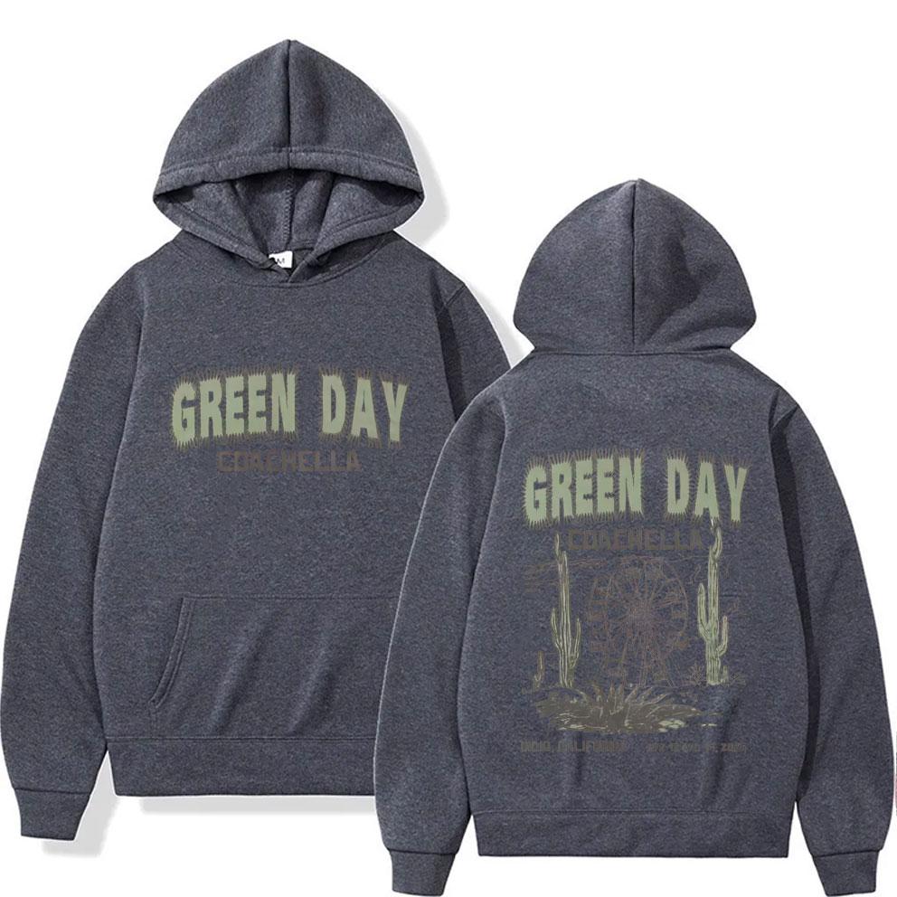 Punk Band Green Day Graphic Hoodie Men's Women's Classic Gothic Rock Hooded Sweatshirt Unisex Oversized Pullover Hoodies