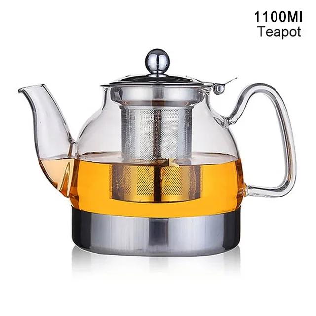 

800/1100 мл стеклянный чайник газовая плита индукционная плита чайник китайский чайник с фильтром термостойкий цветочный чай