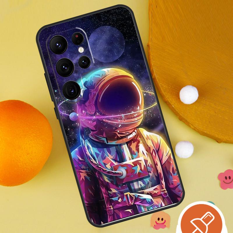 Space Moon Astronaut Case For Samsung Galaxy S22 S23 Ultra S20 FE S21 FE Note 10 20 Ultra S8 S9 S10 Plus Cover