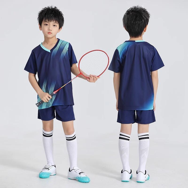 Kids Sports Set Breathable Quick-Dry T-Shirt Shorts Badminton Tennis Jump Rope School Training Unisex
