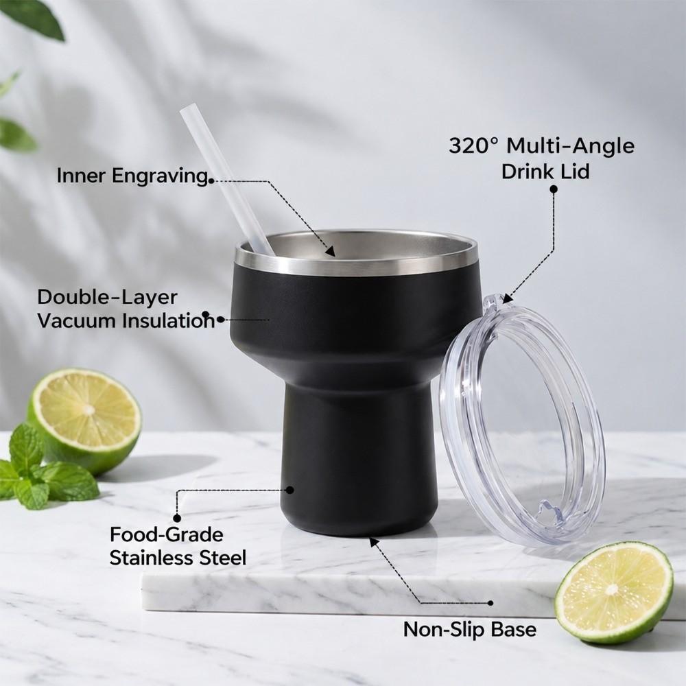 Stainless Steel Martini Glass 470ml Margarita Tumbler Insulated Espresso Cup Party Use