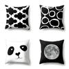 Polyester Pillow Case Car Decoration Home Printed Black and White Geometric Car Cushion Head Cushion Cover