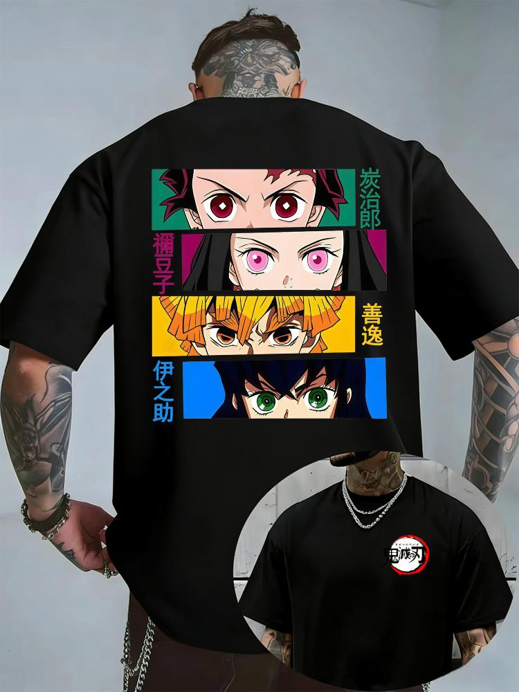 Demon Slayer Halloween Joint Tshirt Summer Unisex Loose And Breathable Cotton Tshirt Top