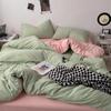 Japanese Solid Color Bed Set - Skin-Friendly, Breathable Sheets and Quilt Cover for Dormitories