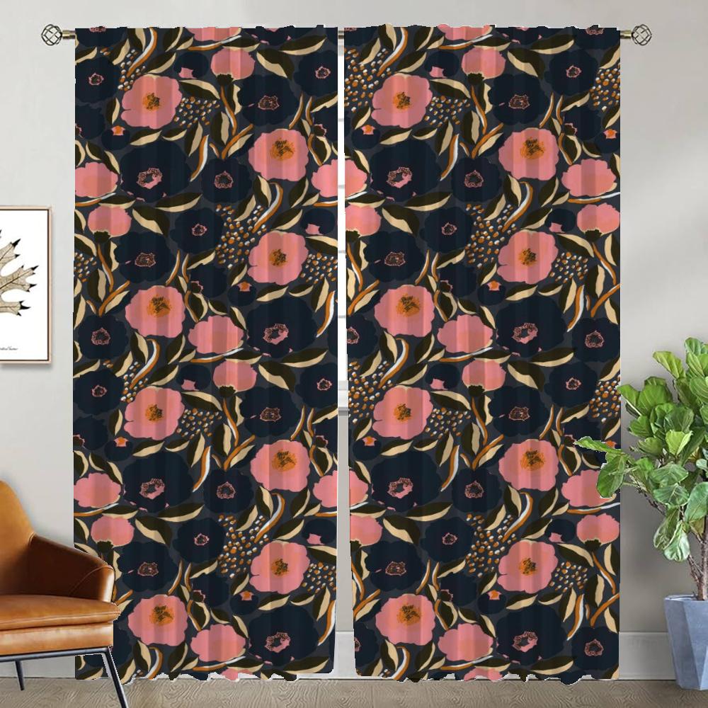 Set Of 2 Christmas Tree Curtains Design Digital Print Drapes Window Living Room Bedroom Kitchen Curtain With Rod Pocket Polyester Ideal For Area