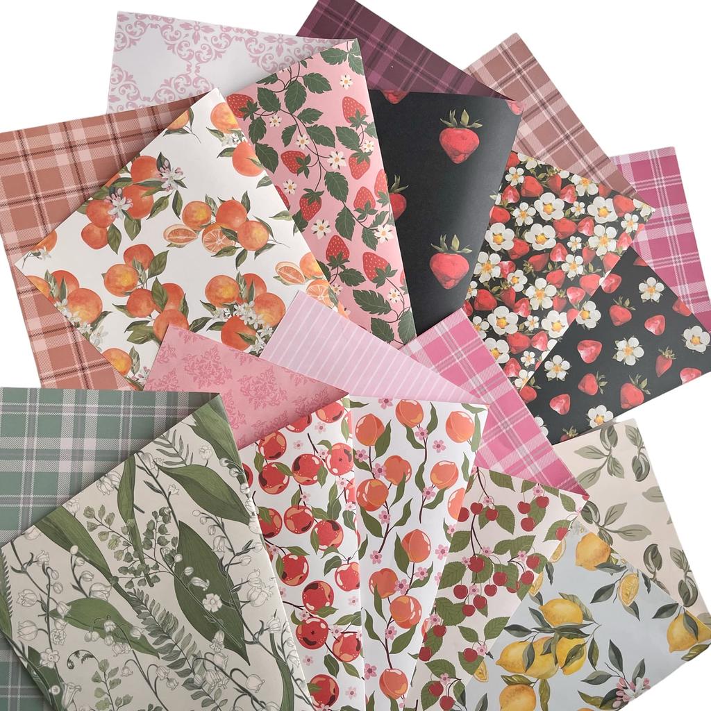 A4 Design Fruit Plant Paper Wrapping 10 50 Made in Design Wrapping Botanical Double-Sided Paper, & Pattern, High-Quality 90, Dezape, Paper, Designs,