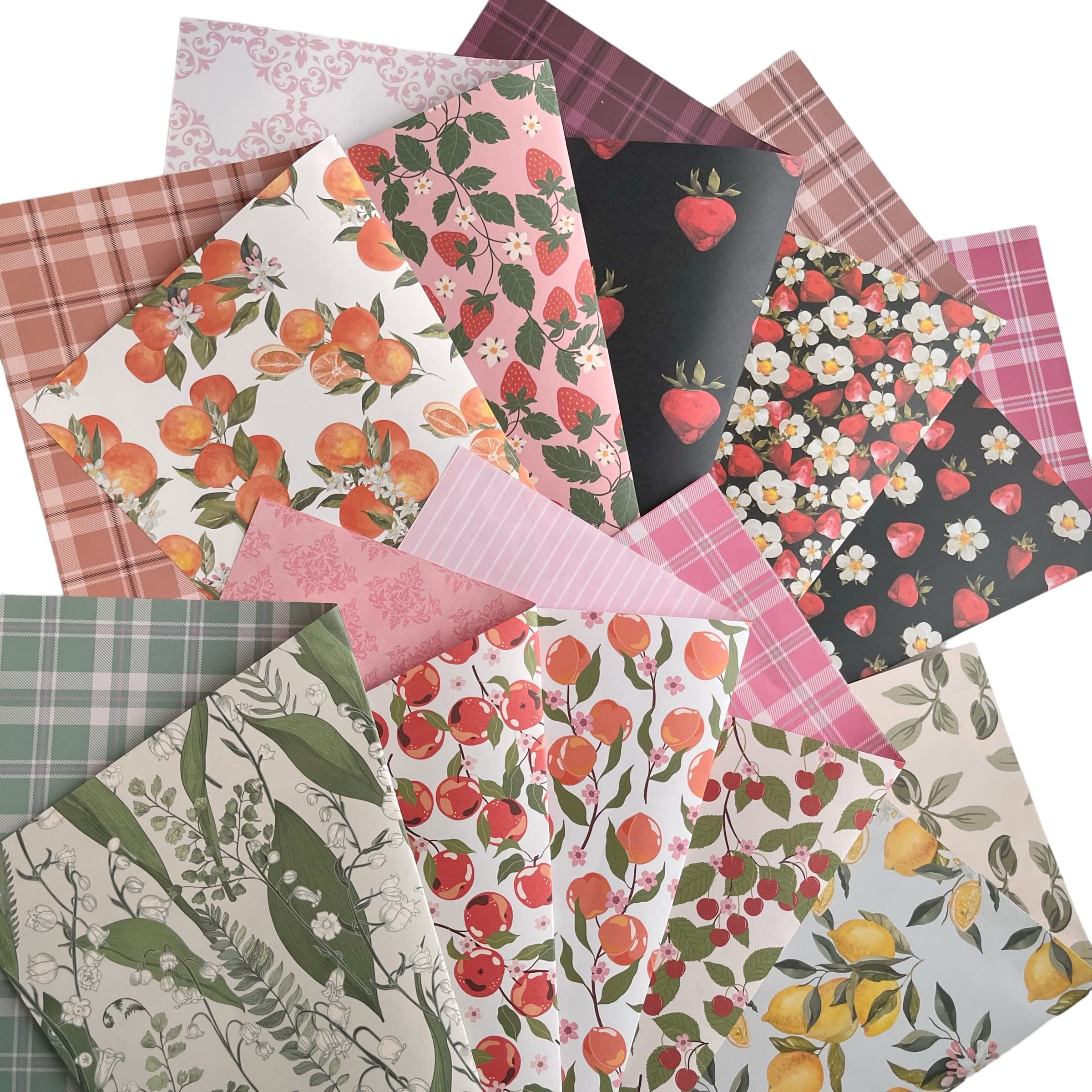 

A4 Design Fruit Plant Paper Wrapping 10 50 Made in Design Wrapping Botanical Double-Sided Paper, & Pattern, High-Quality 90, Dezape, Paper, Designs, помаранчевий