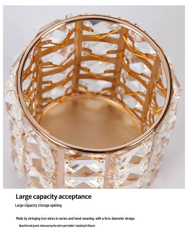 Kristall Stifthalter & Make-up Pinselhalter - Runder Kreativer Schreibtisch Organizer