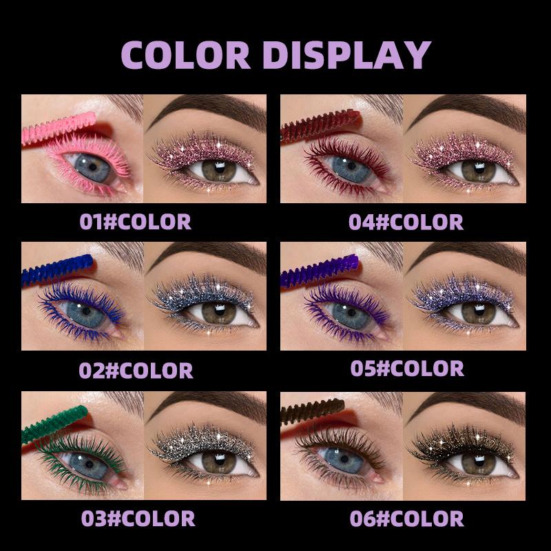 Shimmering Mascara Sparkle Crushed Color Pearlescent Matte Waterproof Volumizing Curling Mascara