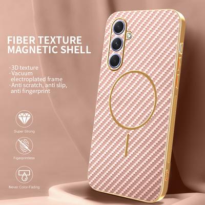 Für Samsung Galaxy A55 5G Handyhülle Kohlefaser-Textur Galvanisierte TPU-Rückseite