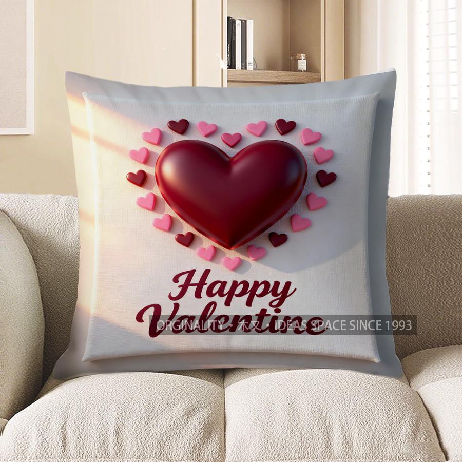 

2D Colorful Heart-Patterned Digital Print Pillow Cover Pattern Cushion Cover Suitable For Sofa Bedroom Car Pillow Cover 40x40cm