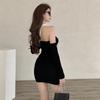 Women's Halter Strapless Slim Backless Long Sleeves Dresses