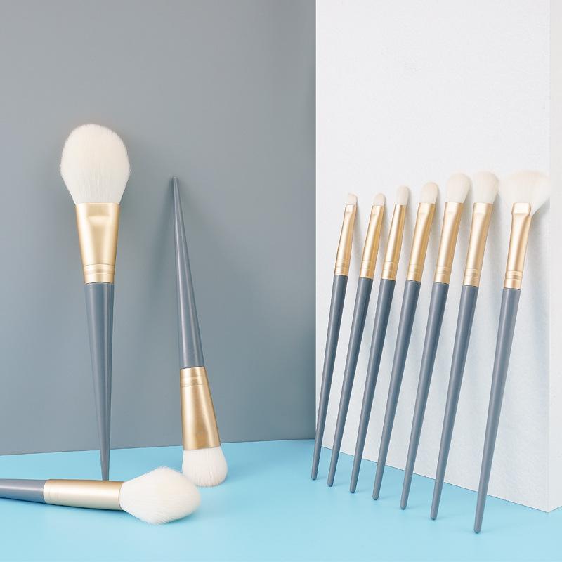 

10 шт., набор кистей для макияжа Blue Bridge, мягкие волосы, рассыпчатая пудра, основа для теней, набор кистей для отделки, портативные инструменты для красоты