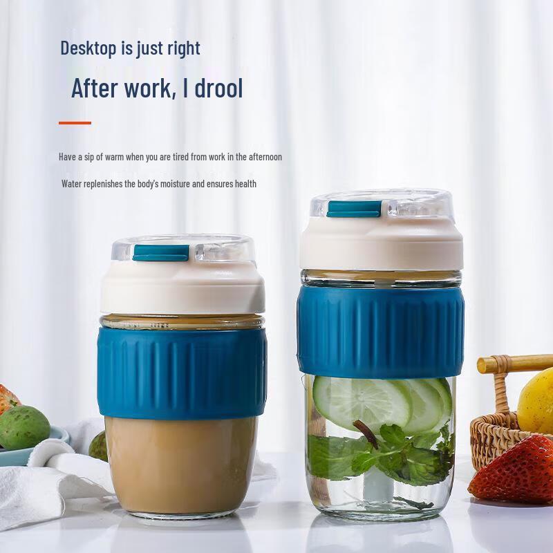 Elegante Glas-Doppelnutzungs-Becher mit Strohhalm