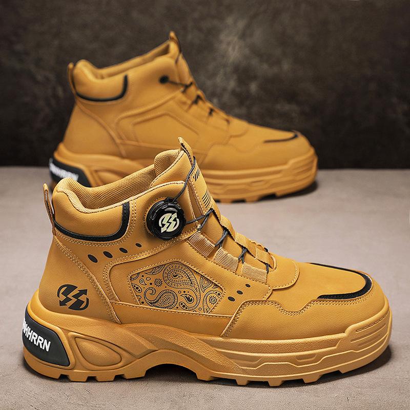 

Мужские ботинки Мартин осень и зима мужские спортивные и повседневные строительная площадка работа спиральная кнопка высокие нескользящие рабочие модные ботинки 44