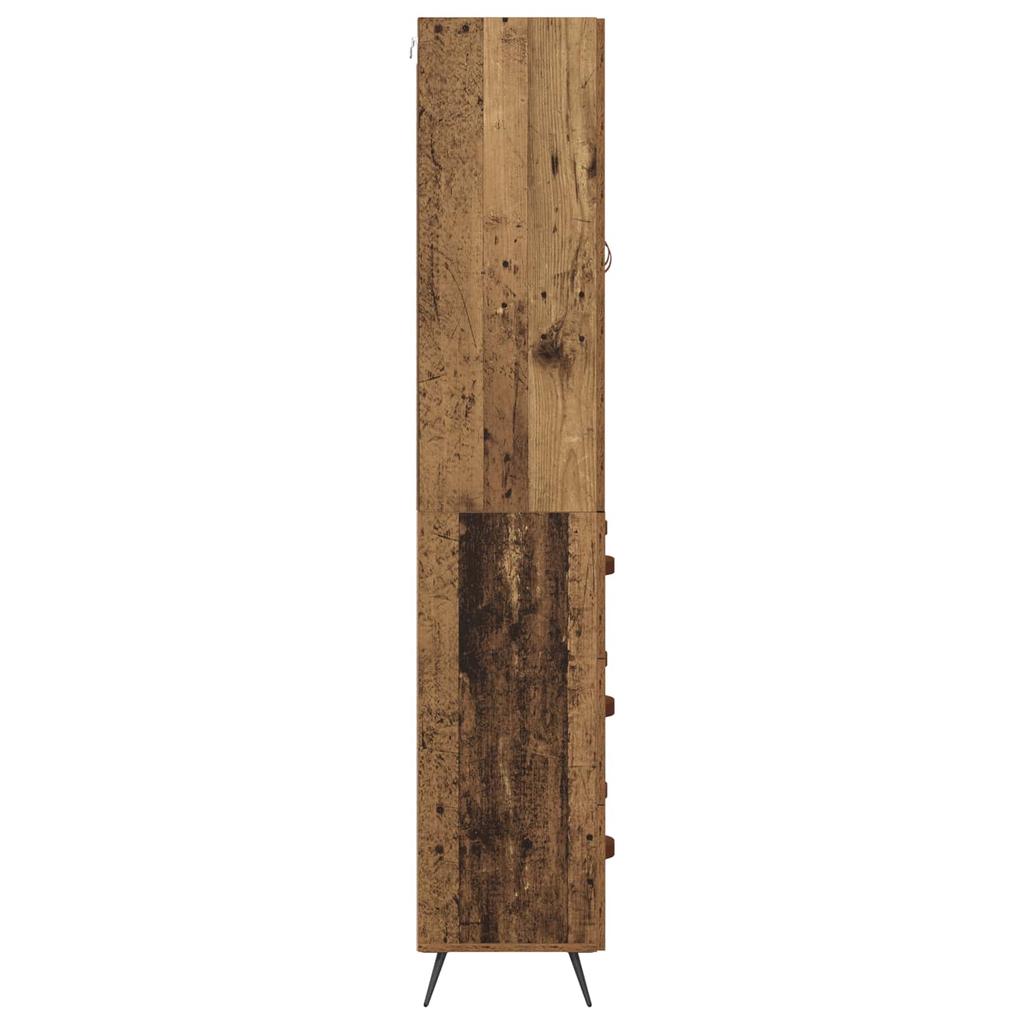 Wall Mounted Highboard Reclaimed Wood Look 69.5 x 34 x 180 cm Engineered Wood
