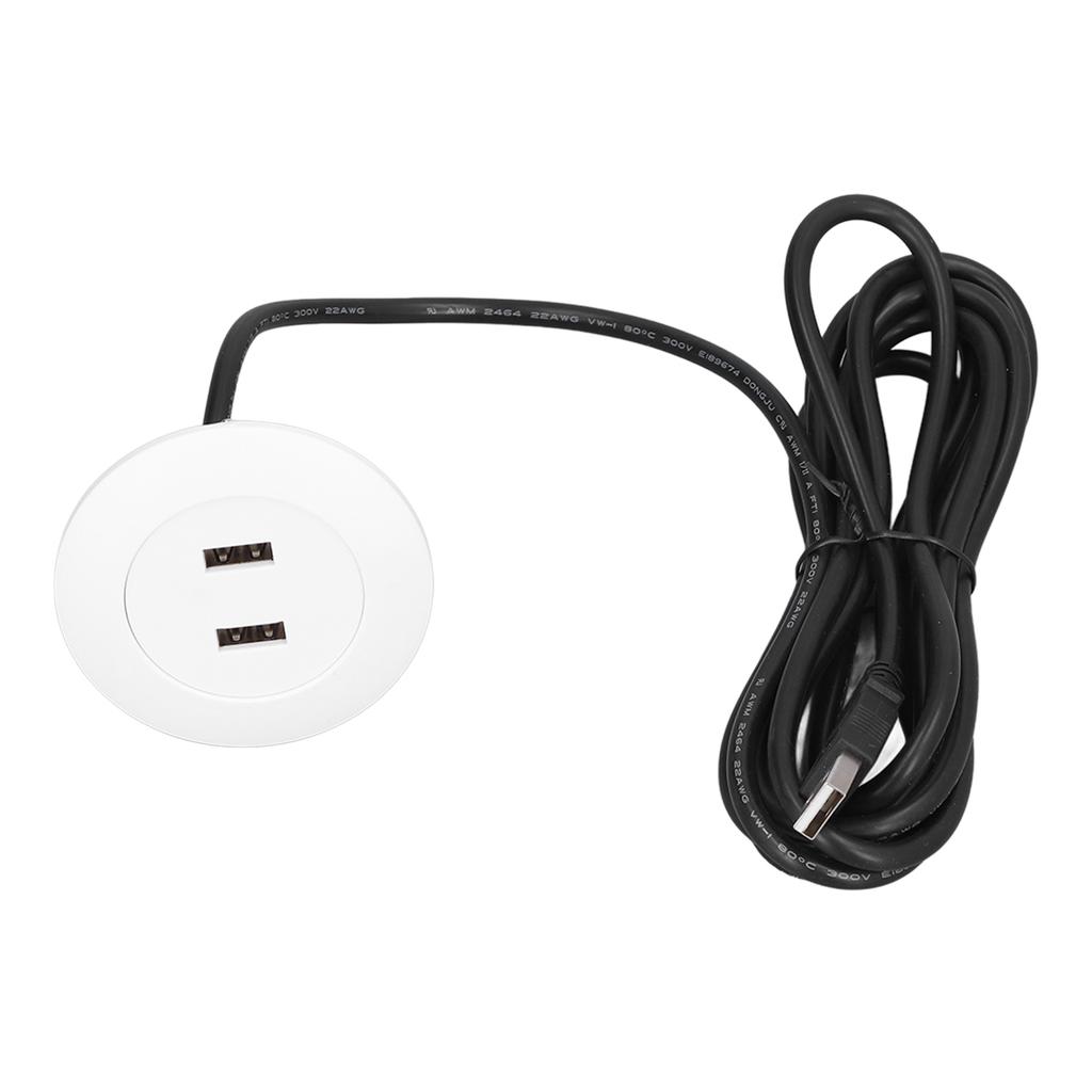 Sofa USB Charging Socket Flush Mount Installation Dual USB Charging Ports Socket for Home UseWhite