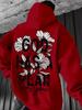 Streetwear Kids Hip Hop Sports Hoodie,loose long sleeve hoodie,stylish flower and slogan print,breathable fabric for kids daily activities.