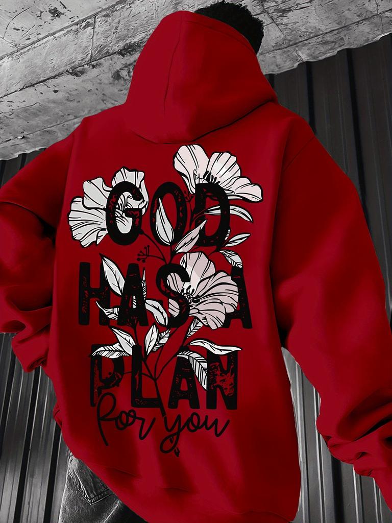 Streetwear Kids Hip Hop Sports Hoodie,loose long sleeve hoodie,stylish flower and slogan print,breathable fabric for kids daily activities.