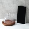 Elegant Wooden Cake Stand with Glass Top Multi Functional Serving Plate for Snacks Dessert Presentation Tray