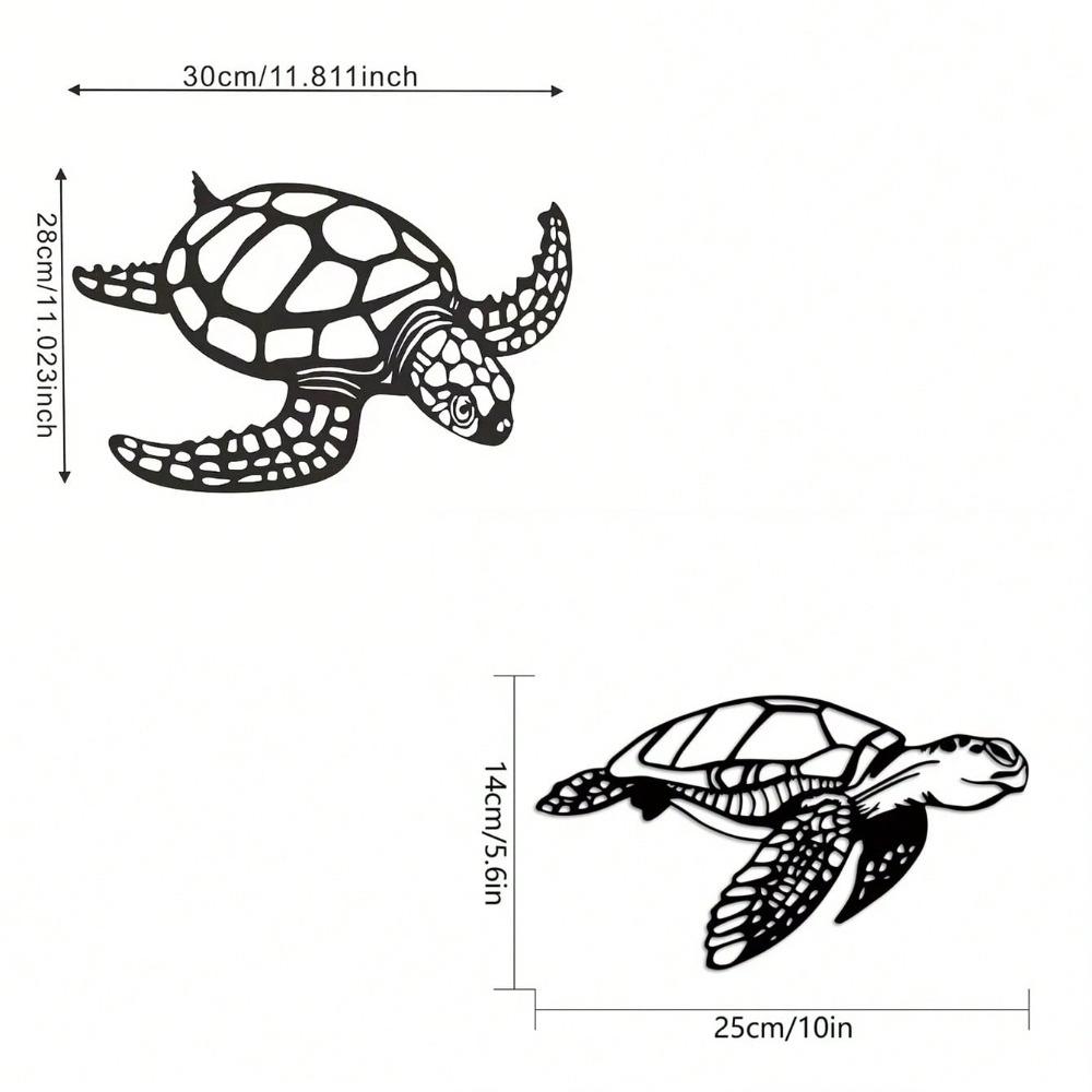 

Handmade Metal Sea Turtle Wall Decor, Ocean Beach Art, Modern Home Decoration for Living Room, Bedroom TY3120-01+TY3221-25cm/10in