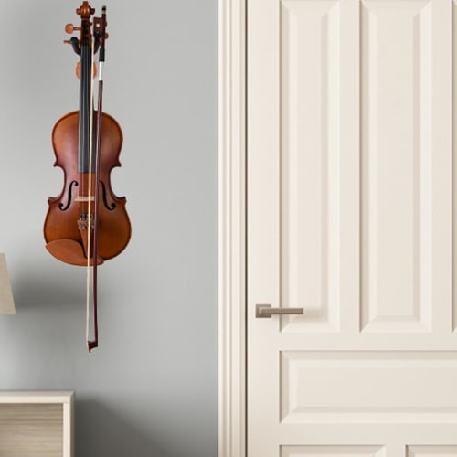 Wall Mount Guitar Holder, Wall Guitar Hanger, Mahogany Violin Hook with Screws, Guitar Wall Mount Hook, Violin-Shaped Hook Stand for Stringed Instrume