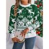 2025 Autumn and Winter Casual Fawn Pattern Long-sleeved Pullover Sweater Christmas