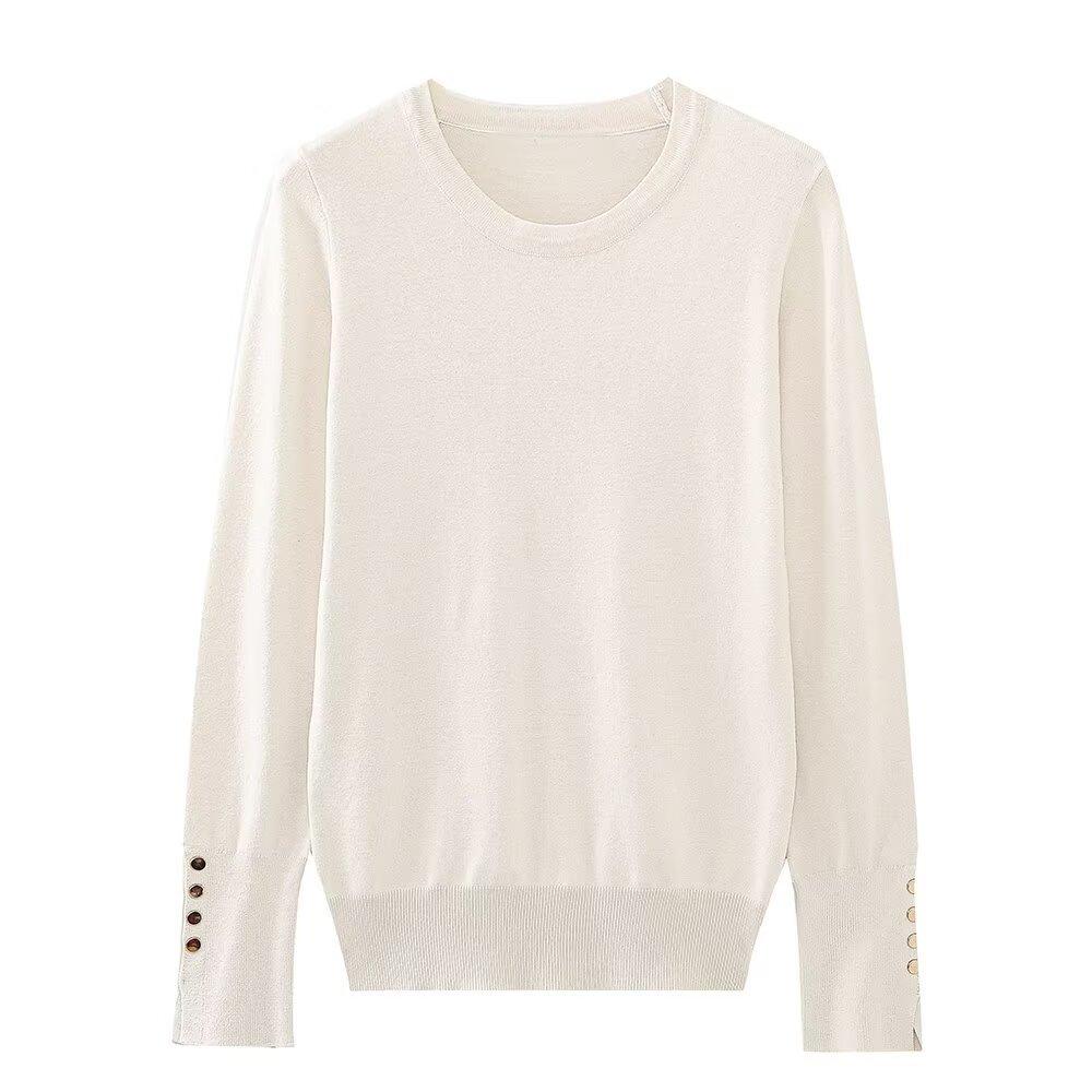 European and American style, new women's clothing, foreign style, fashionable basic plain weave knitted sweater 8851171