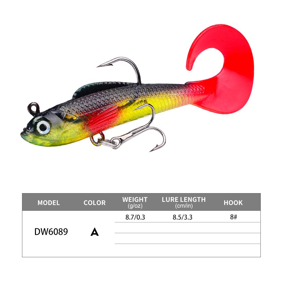 Curly Tail Soft Bait Lure 8.5cm 8.7g Bionic Fish Cockroach Bass Killer