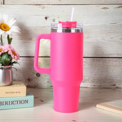 2025 Handle Straw Lid Stainless Steel 40oz Vacuum Insulated Car Mug Double Wall Vacuum Thermal Insulated Mug Iced Travel Cup