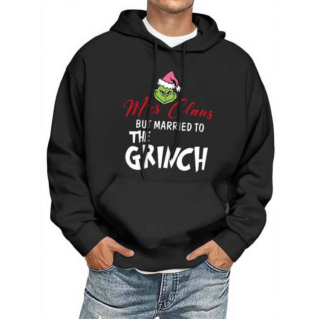 Men's Print Hooded Sweatshirt Long-Sleeve Casual Pullover Hoodie Hooded Sweatshirt