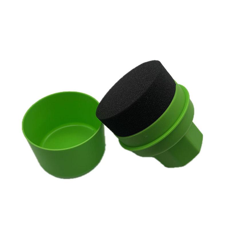 Car Tire Waxing Sponge Car Wax Applicator Pad With Lid Curved Shaped Easy Waxing Tire Sponge Tire Cleaning Tools Detailing Brush