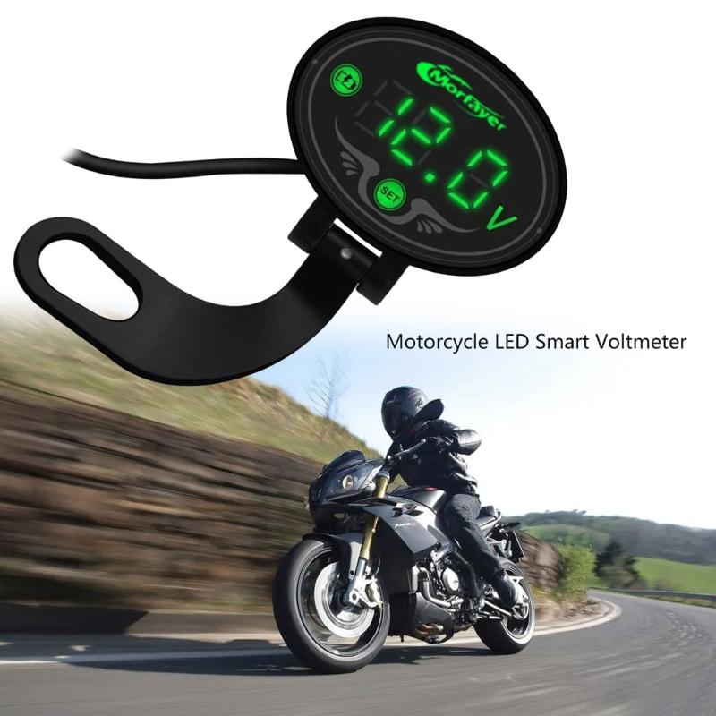 LED Digital Display Voltmeter DC 9V to 24V Voltage Panel Meter for Motorcycle Accessories Waterproof Voltmeter Gauge