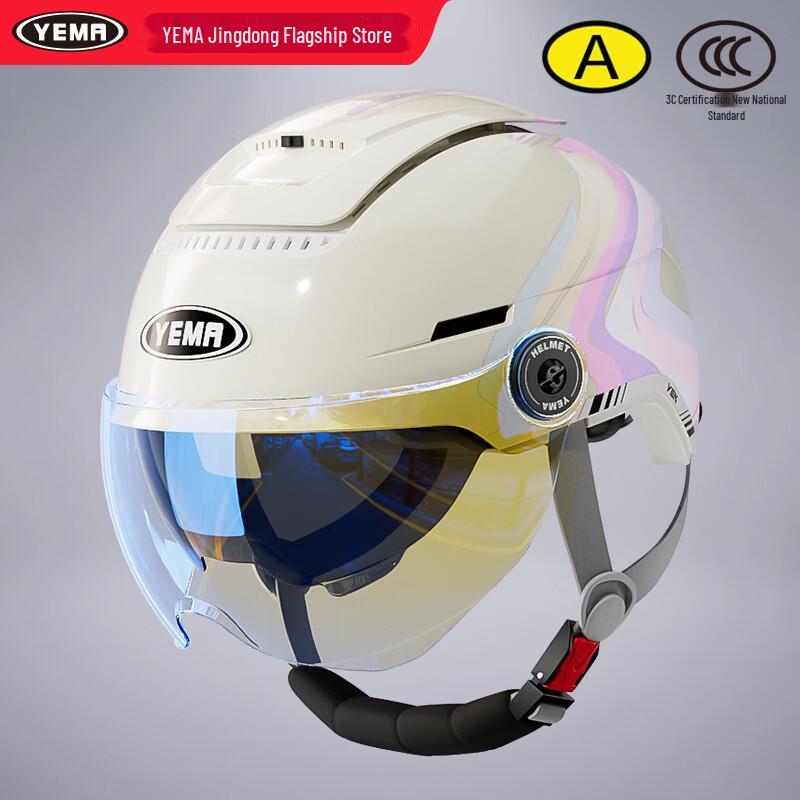 Capacete YEMA 370S de Meio Rosto para Veículos Elétricos de Verão