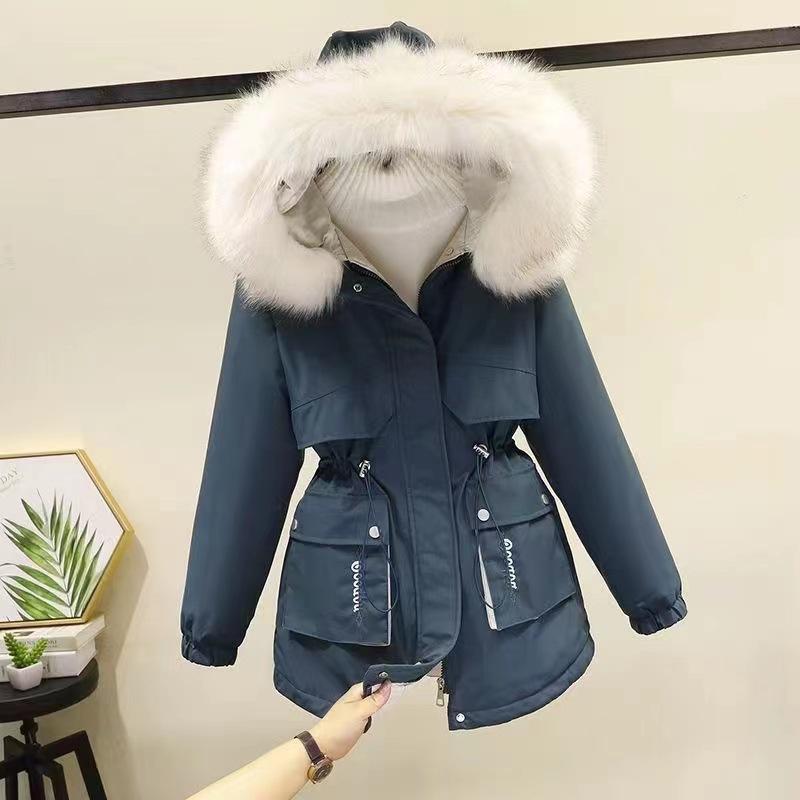 

Pie Overcome Women s Medium and Long Winter New Cotton-padded Clothes Loose Down Cotton-padded Clothes Small Cotton-padded Jacket XL recommendation [120-67.5 kg] синий
