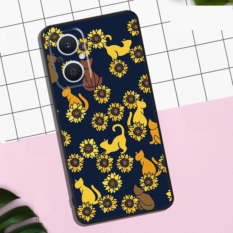 Beautiful Yellow Sunflower Case For OPPO Reno 13 12 11 F 8T 7 8 10 Pro OPPO Find X8 Pro X6 Pro X3 X5 Lite Cover Coque