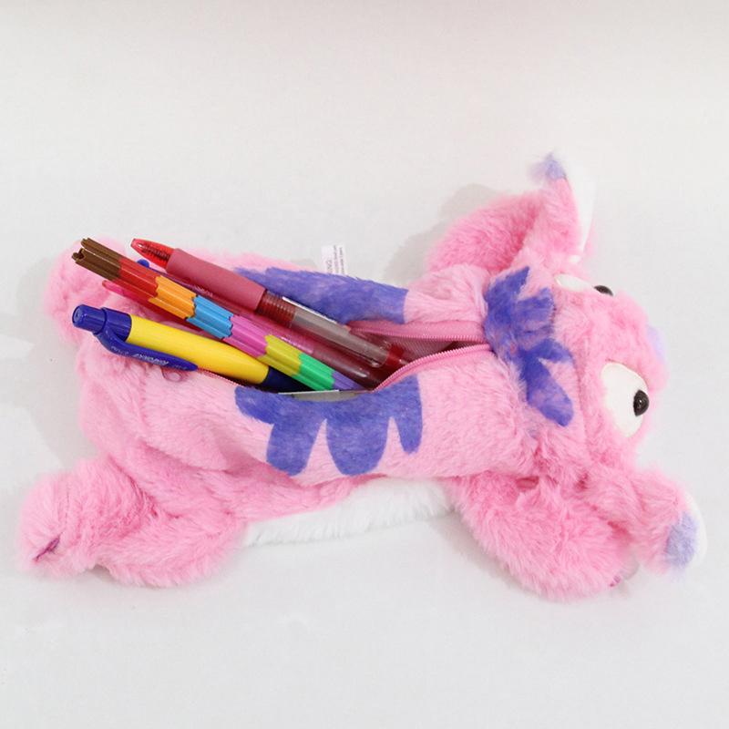 Cute Cartoon Anime Disney Stitch Plush Pencil Bag Large Capacity Stationery Storage Bag Gifts