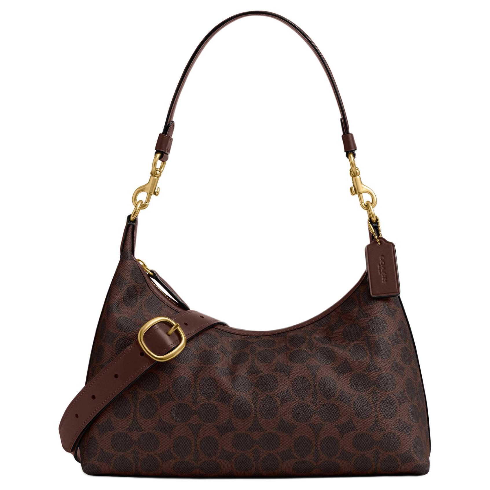 

Coach Juliet 30 Monogram Print Detachable Shoulder Strap Faux Leather Shoulder Bag Large Women shoulder bag Maple-Brown CAM23-B4YDT Basic Set (Bag+Dust Bag)