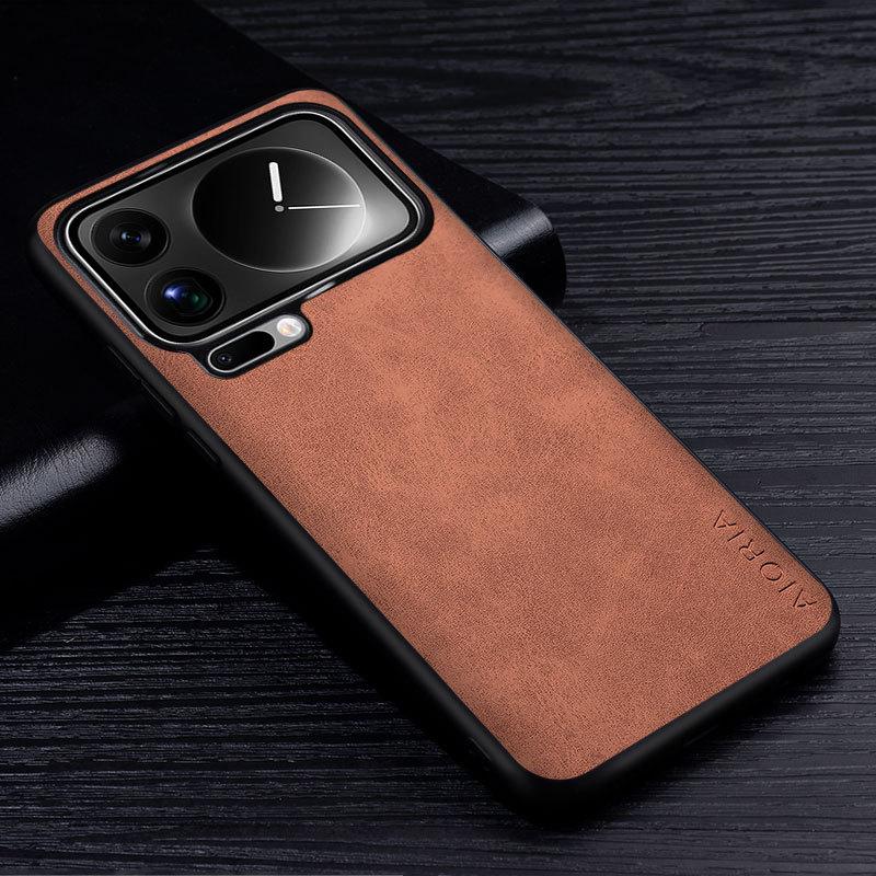 

Премиальный чехол из ПУ кожи для Xiaomi 17 Pro Max 17 Ultra, устойчивый к царапинам, однотонная крышка для чехла Xiaomi 17 Pro Max Xiaomi 17 Pro Max коричневый