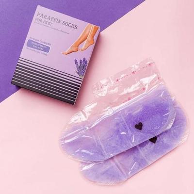 House of Beauty Paraffin Wax Socks Lavender Help Seal In Moisture and Soothes Dry Cracked Skin Moisturizing Pedicure Paraffin Therapy