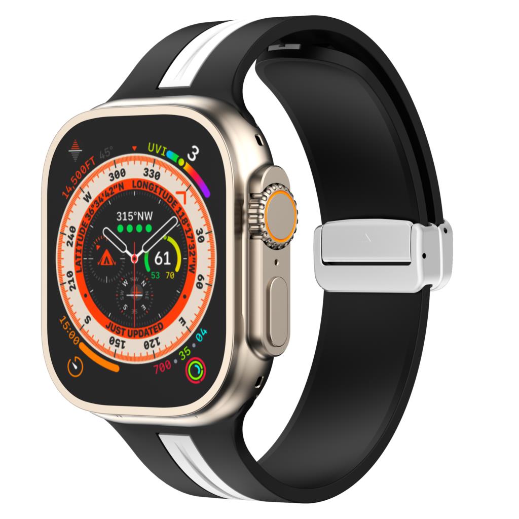 Magnetic buckle Strap For Apple Watch Ultra 2 band 49mm 44mm 40mm 45mm 41mm 38mm Silicone Bracelet iWatch series 7 3 6 5 se 8 9