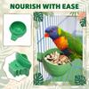 Mangeoire Ronde pour Oiseaux pour Perroquets et Petits Oiseaux en Plastique Suspendue Plats pour Nourriture et Eau pour Utilisation en Cage Facile à Installer