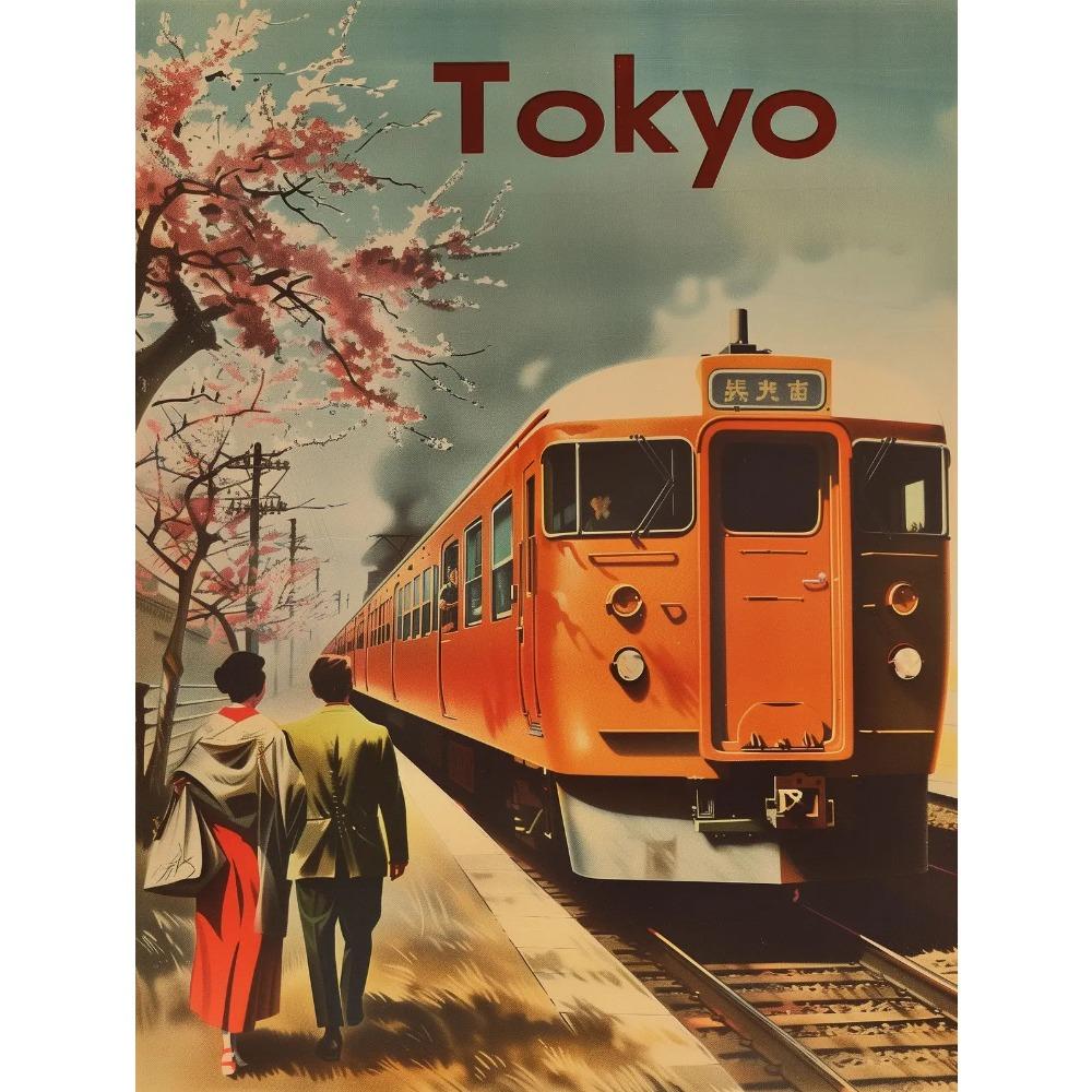 Vintage Japan Travel Poster Print For Office Living Room Home Decor Fuji Mountain Tokyo Osaka Landscape Canvas Painting Wall Art