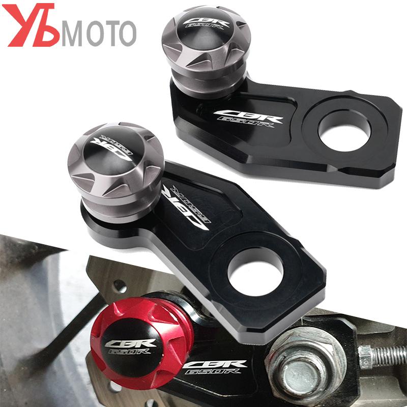 Logo CB650R Motorcycle Chain Adjustment Block Frame swingarm Spools sliders For Honda CBR650R CB 650R CBR 650R