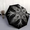 1pc Abstract Pattern Automatic Folding Umbrella, Portable Collapsible Design, 8-Rib Iron Frame, Outdoor Accessory Yy250905074