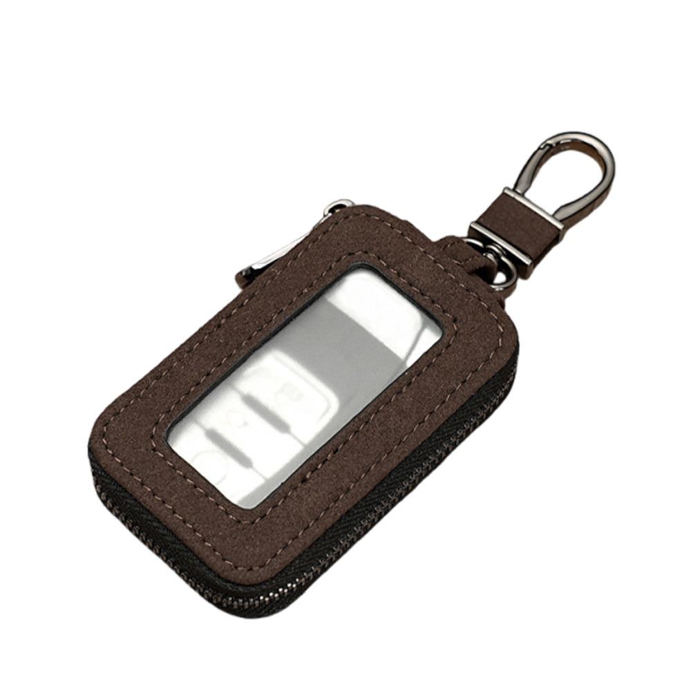 Universal Leather Car Key Bags Zipper Classic Key Pouch Hook Keychain Holder Men Women