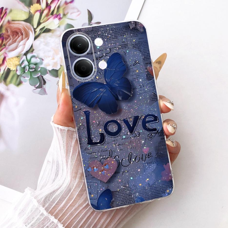 For Vivo Y05 4G Case Colorful Flowers Painted Cover Clear Silicone Soft Slim Phone Case For Vivo Y11d Y 05 VivoY05 VivoY11d Bags