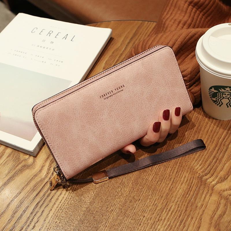 IELGY ladies hand long wallet Korean zipper multi-function card holder coin purse