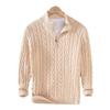 2025 Autumn/Winter Men's High Neck Thick Knit Zipper Cardigan Sweater
