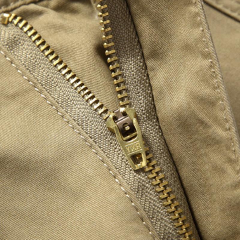 Mens Cargo Shorts Fashion Zipper Pocket Summer Cotton Shorts Hiking Jogger Elastic Waist Sports Shorts